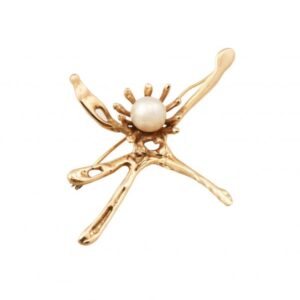 18k gold pin with pearl setting