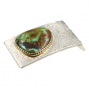 Sterling silver & turquoise belt buckle