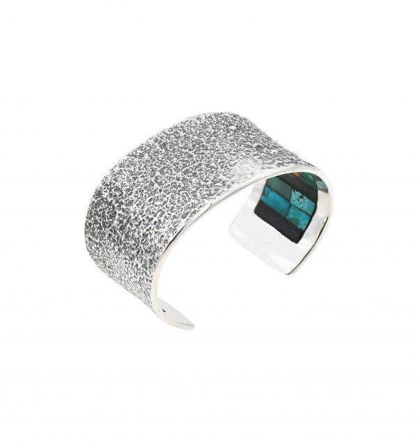 Sterling silver bracelet with turquoise inlay