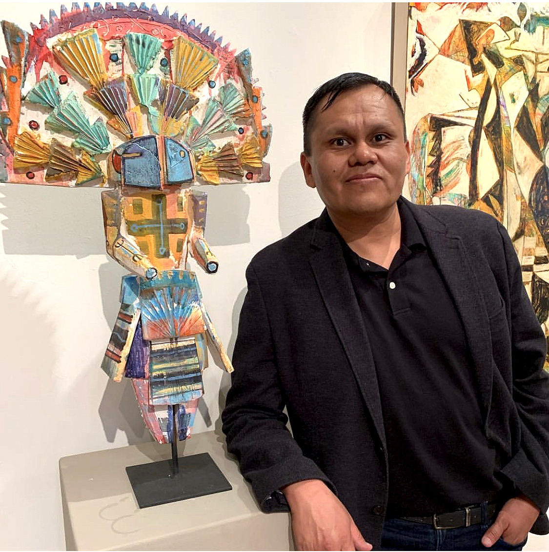 Navajo artist Sheldon Harvey at Faust Gallery, Scottsdale