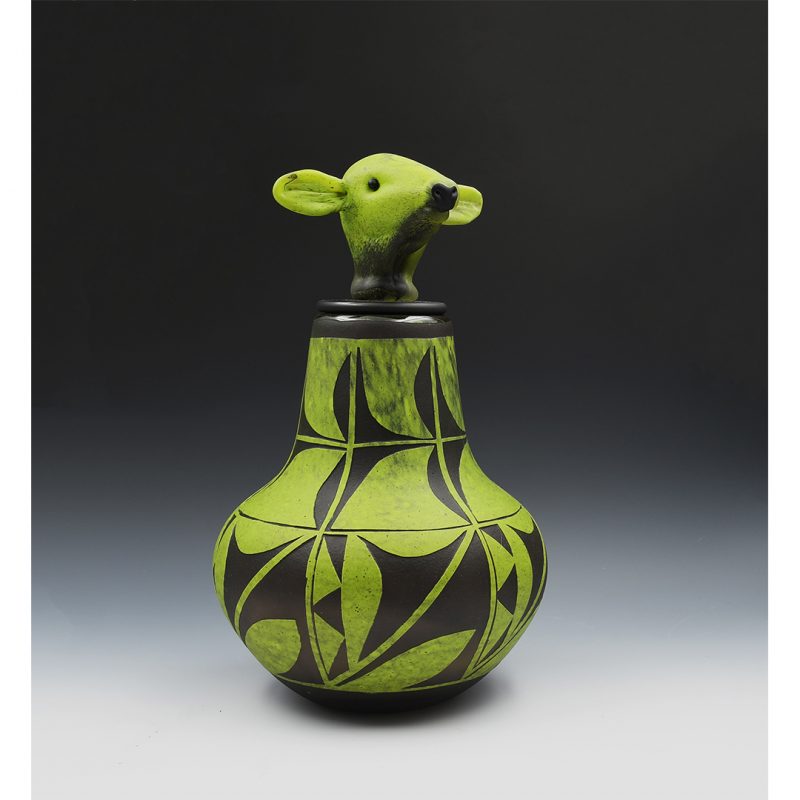 Native American Art in Santa Fe LUJAN, IRA – BLOWN GLASS JAR