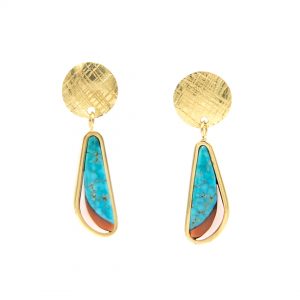 18k Gold Inlaid Earrings by Cheyeene Harris