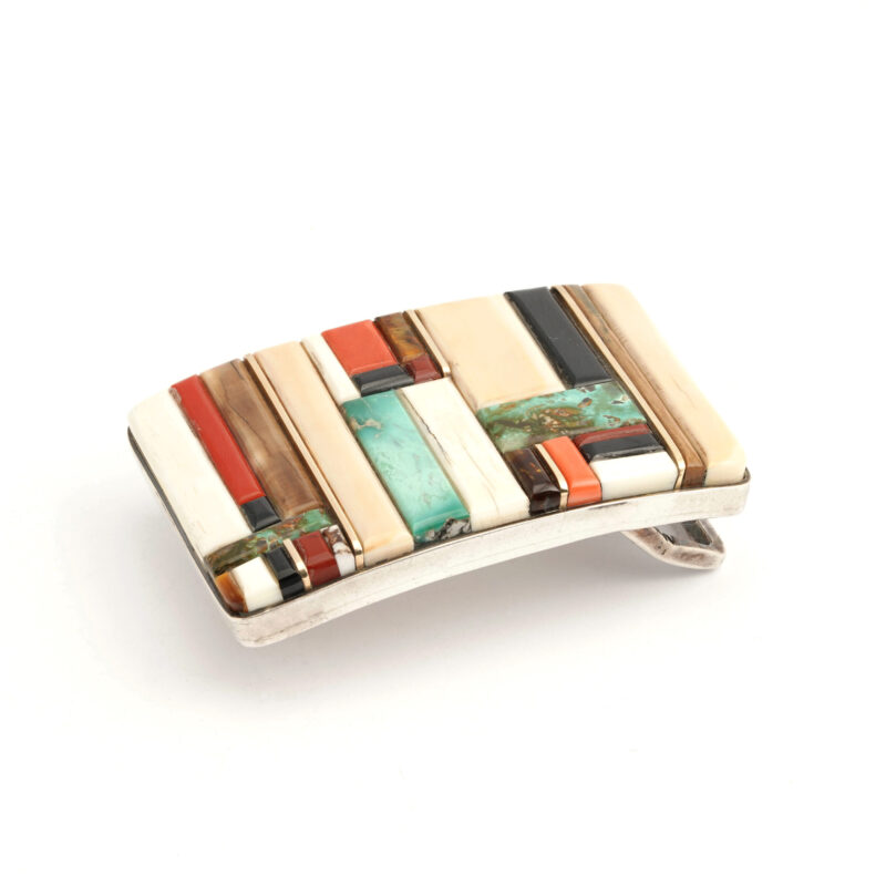 Wes Willie Sterling Silver Inlaid Belt Buckle