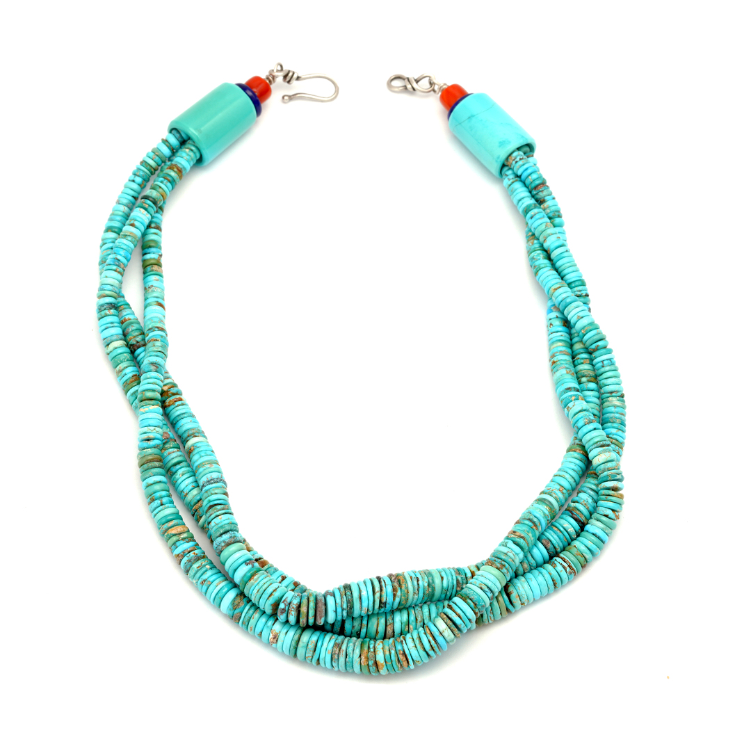Turquoise Beaded Necklace by Bruce Eckhardt - Faust Gallery