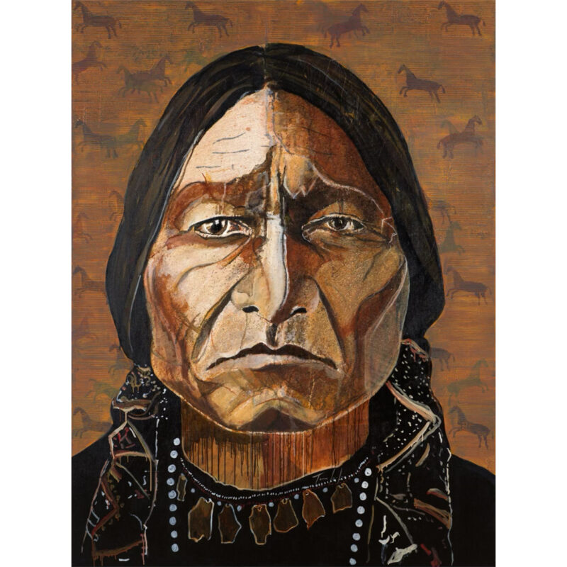 Tomas Lasansky "SITTING BULL" Painting on Canvas