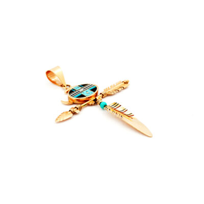 Ray Tracey 14K Gold Inlaid Pendant