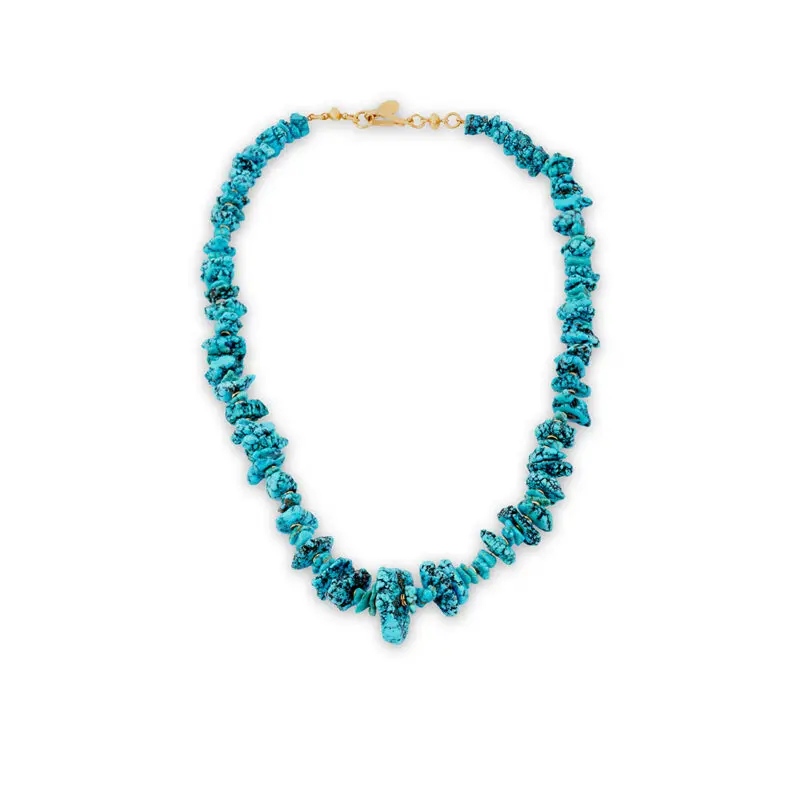 Don Supple Turquoise Nugget Gold Necklace