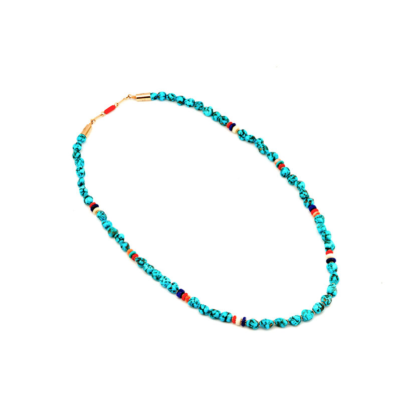 Boyd Tsosie Turquoise Necklace With Gold