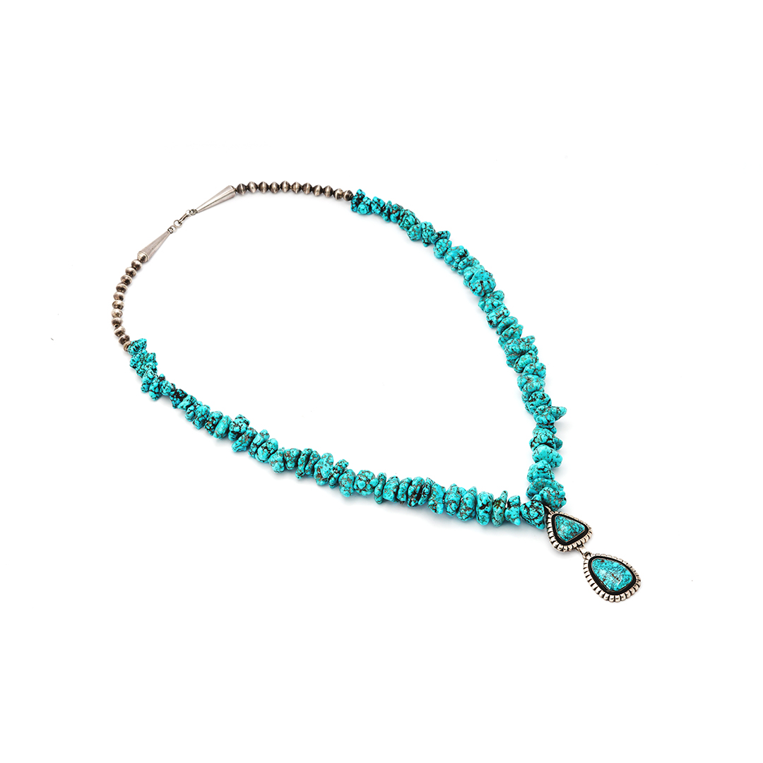 Lee Yazzie Lone Mountain Turquoise Necklace - Faust Gallery