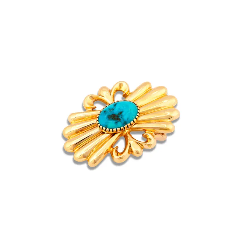 Larry Golsh 18K Turquoise Belt Buckle