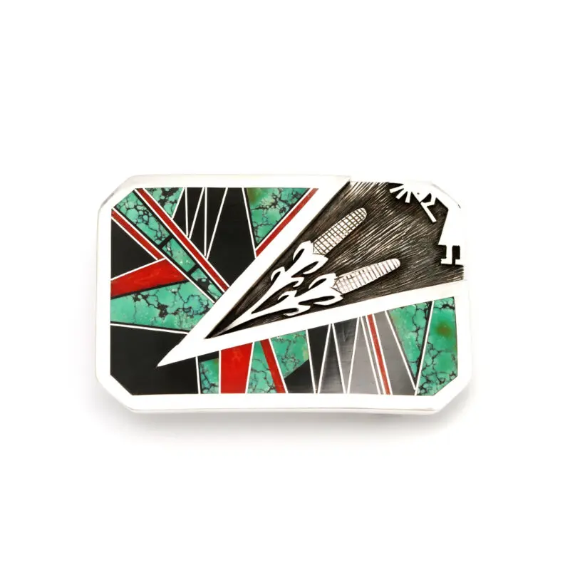 Robert Vandever Sterling Silver Inlaid Belt Buckle