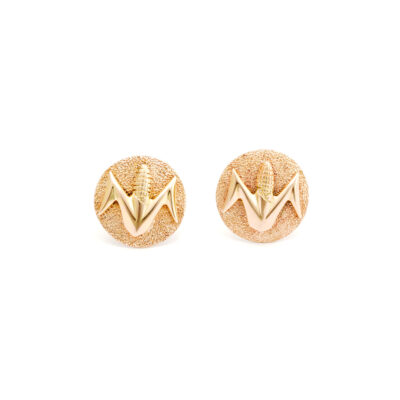 Harvey Begay 14K Gold Styalized Corn Earrings