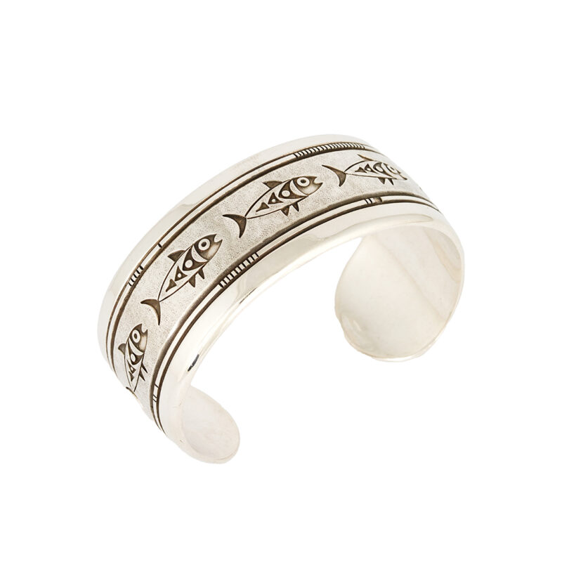 Norbert Peshlakai Sterling Silver Bracelet Fish Design