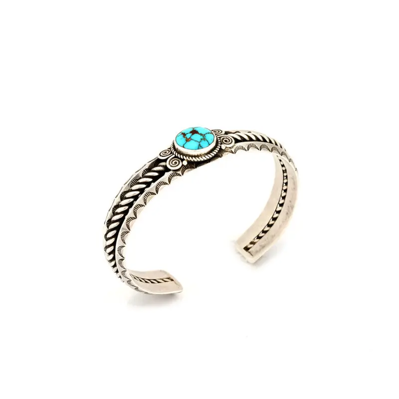 Quaid Shorty Sterling Silver Turquoise Bracelet