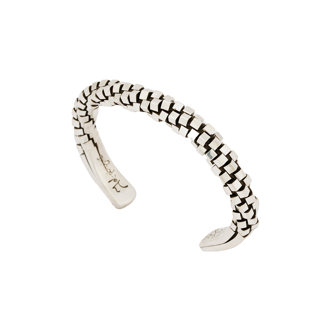 RedSun – Tol-pi-yiné Simbola (Tol-pi) Pixel Twisted Sterling Silver Bracelet — view 2
