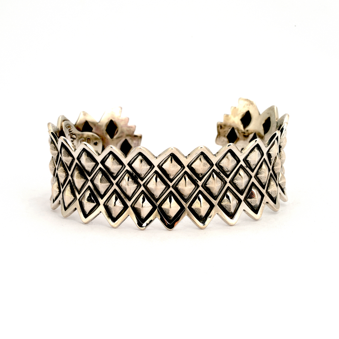 Redsun 3 Row Dragon Skinn Silver Cuff