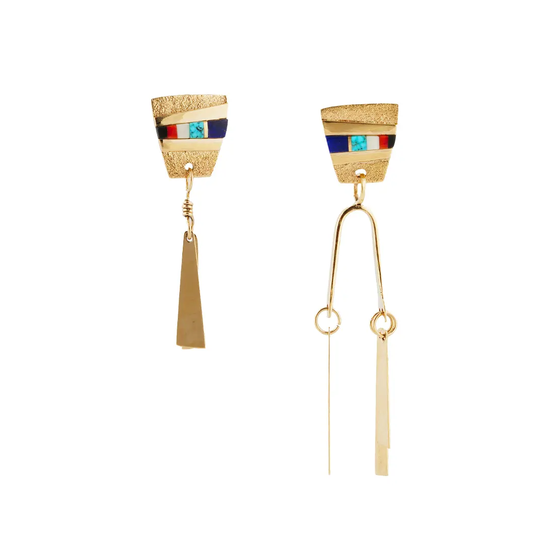 Sonwai jewelry in 18-karat gold with fine stone inlay