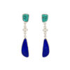 Supple, Don Sterling Silver Turquoise and Lapis Dangle Earrings