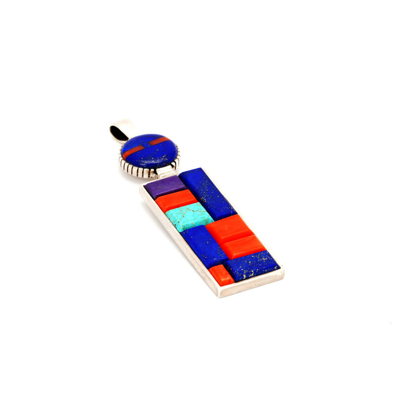 Ric Charlie Tufa Cast Inlaid Figure Pendant