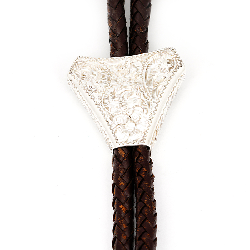 Cedarstaff, Victor Sterling Silver Hand Engraved Bolo Tie