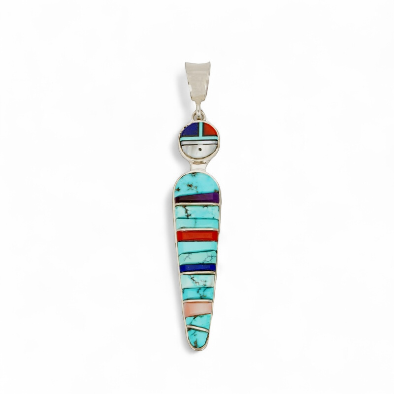 Willie, Wes, Sterling Silver Figure Pendant With Inlay