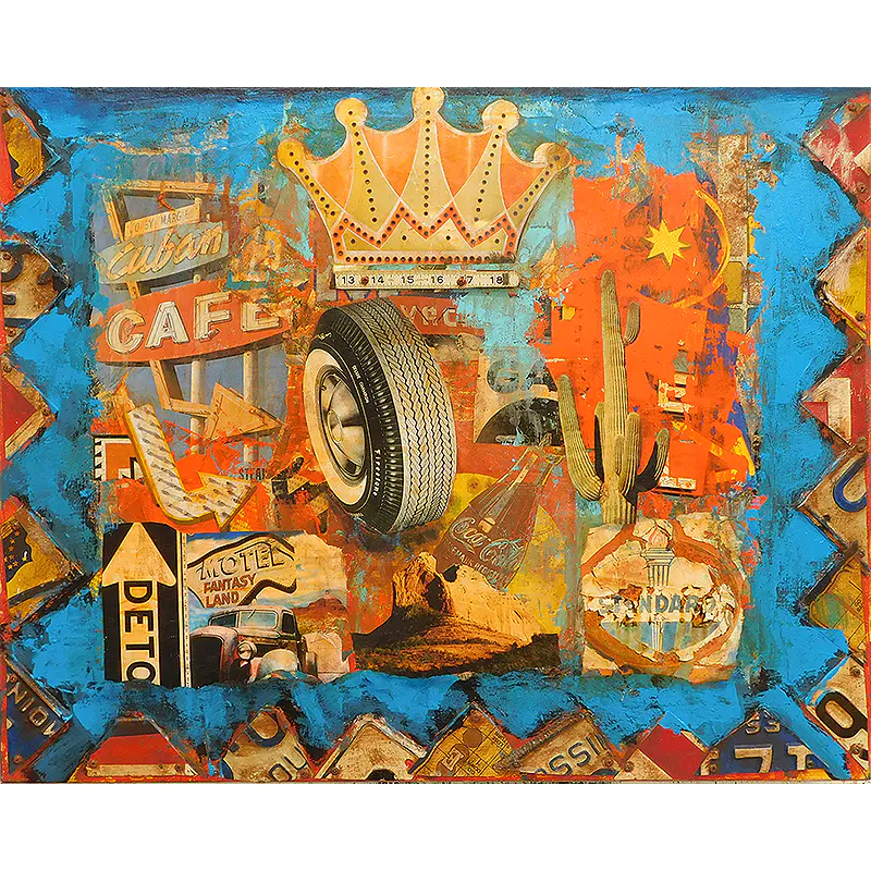 Newman, Dave Mixed Media Painting "Follow the Arrows"