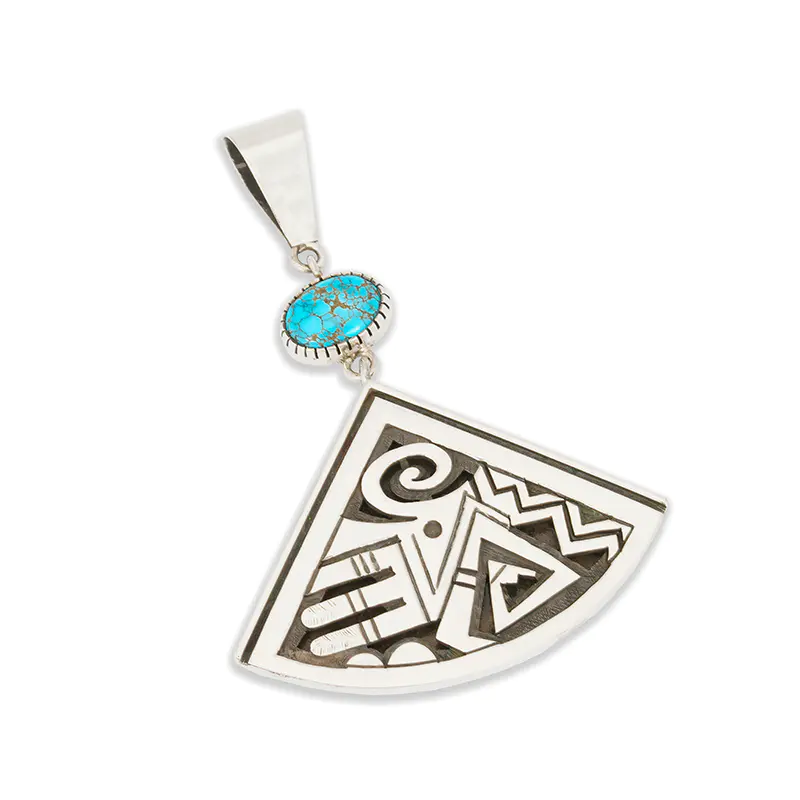 Kobotie, Michael Sterling Silver Pendant With Turquoise