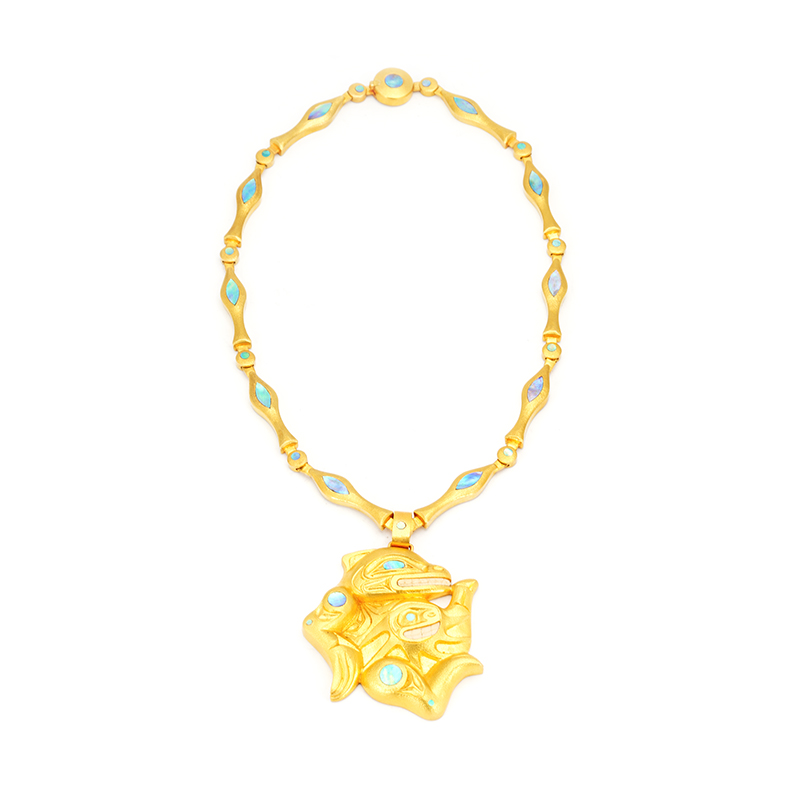 Neel, David 22K Gold Otter & Urchin Necklace, Ring And Earring Set