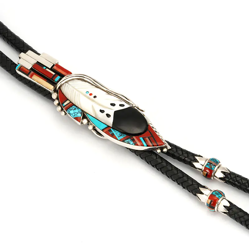 Poblano, Veronica Silver Feather Bolo