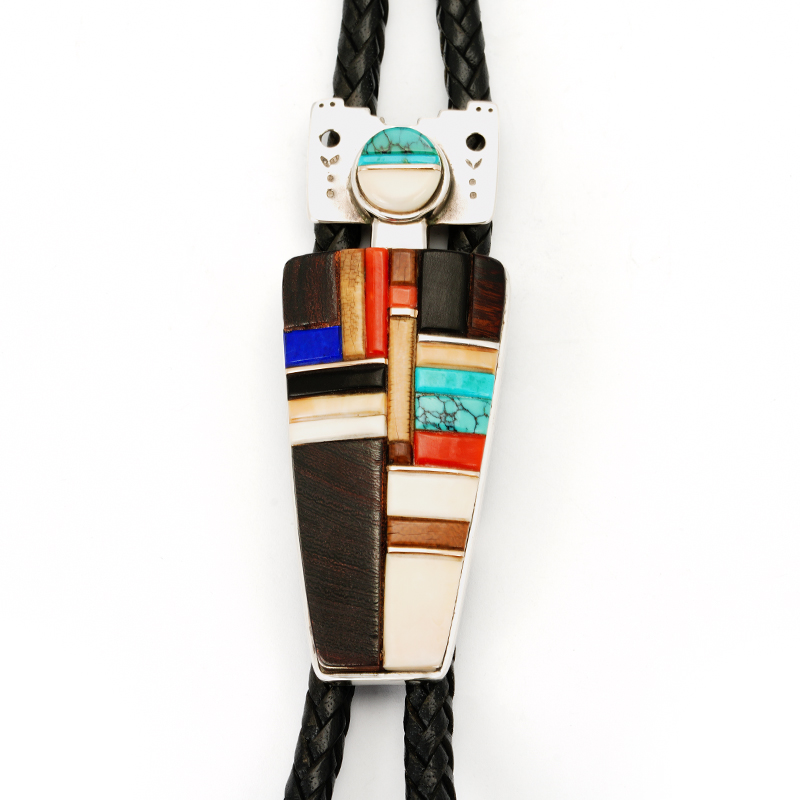 Sonwai (Verma Nequatewa) Butterfly Maiden Sterling Silver Bolo With Inlay