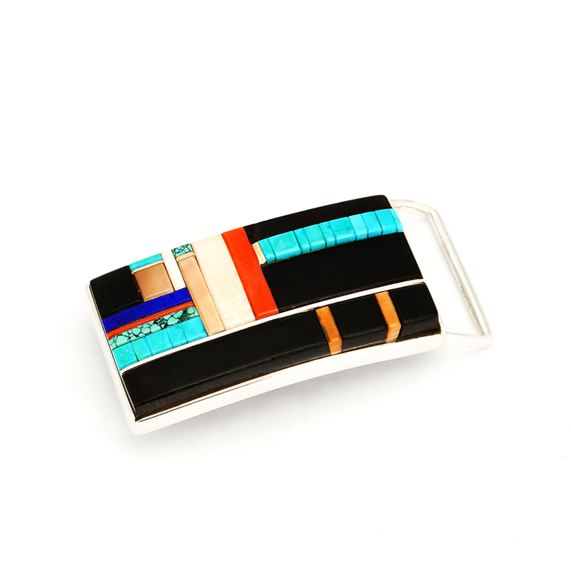 Sonwai (Verma Nequatewa) Inlaid Silver Buckle
