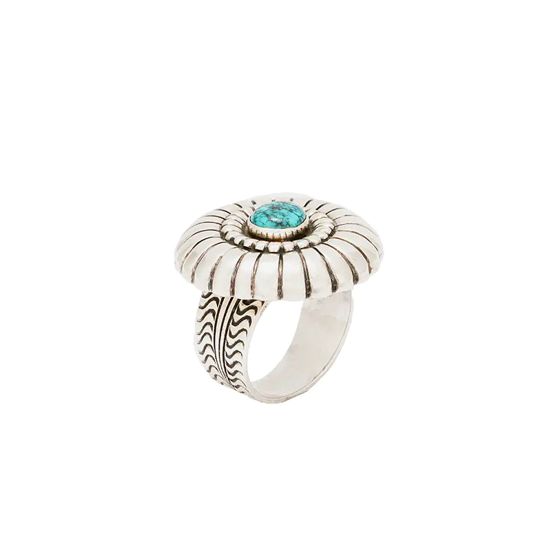 Yazzie, Raymond Sterling Silver Lone Mountain Flower Ring