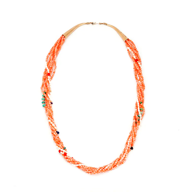 Loloma, Charles Coral Necklace With 14K Gold Cones