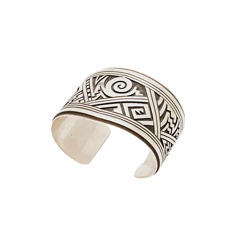 Kabotie, Michael Sterling Silver Hopi Overlay Bracelet