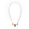 Kabotie, Michael Sterling Silver Chain Necklace With Coral