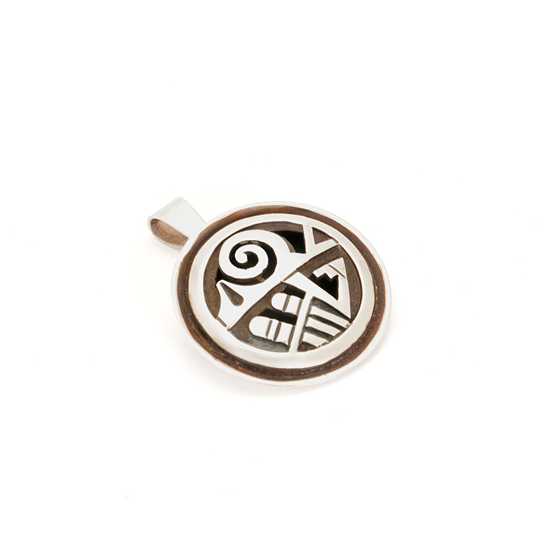 Kabotie, Michael Sterling Silver Round Overlay Pendant