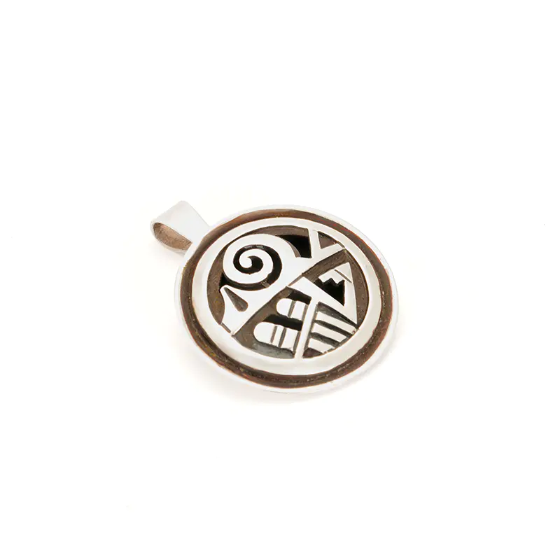 Kabotie, Michael Sterling Silver Round Overlay Pendant