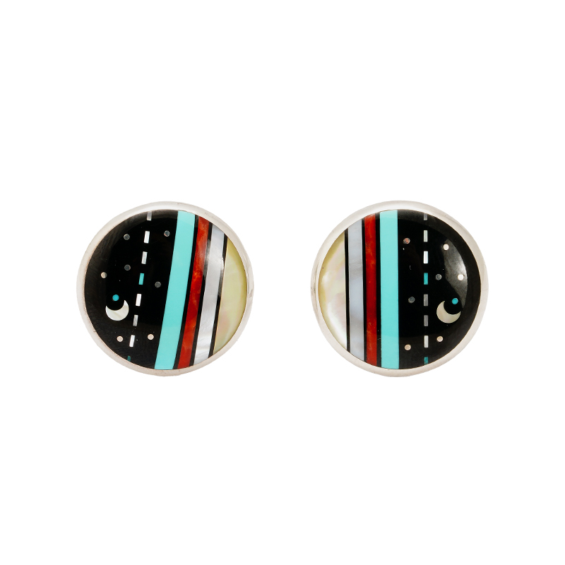 Monongya, Jesse Sterling Silver Inlaid Space Earrings