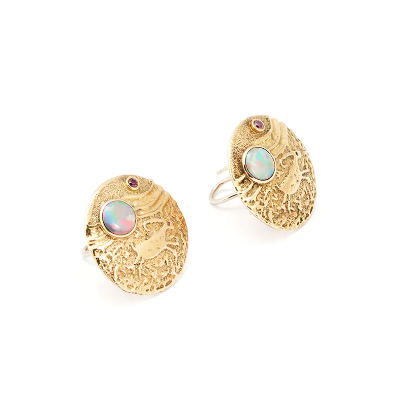Monongya, Jesse 14K Gold Opal Earrings