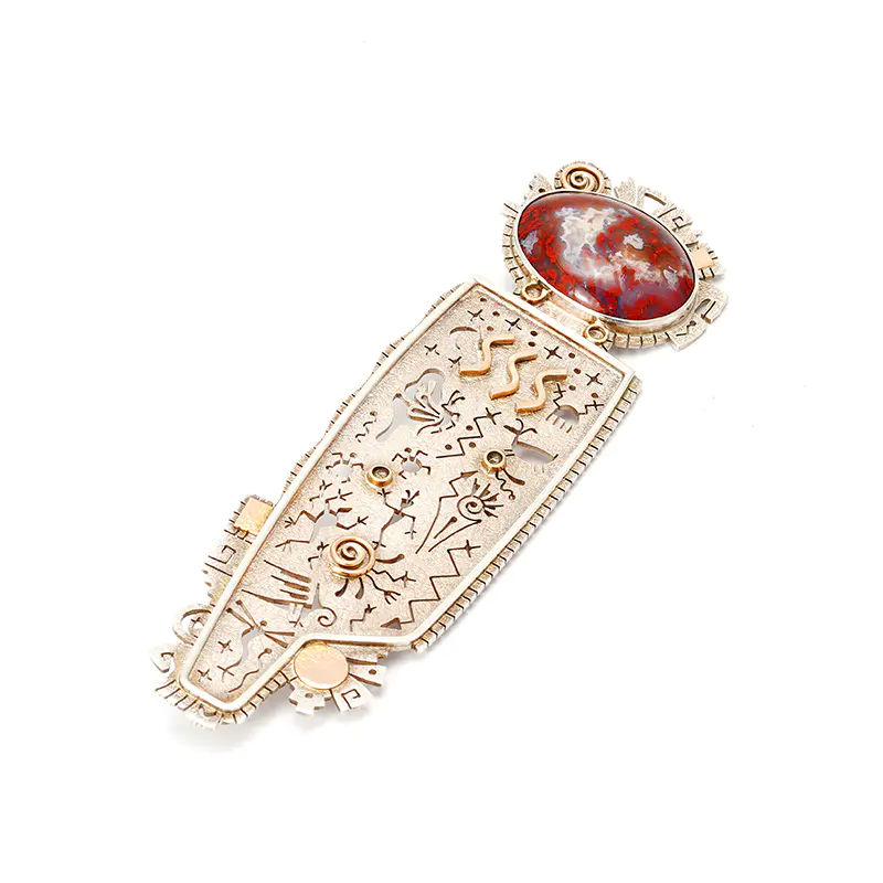 Panteah, Myron Sterling Silver and Figure Pin