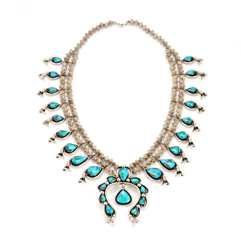 Sterling Silver Bisbee Squash Blossom Necklace