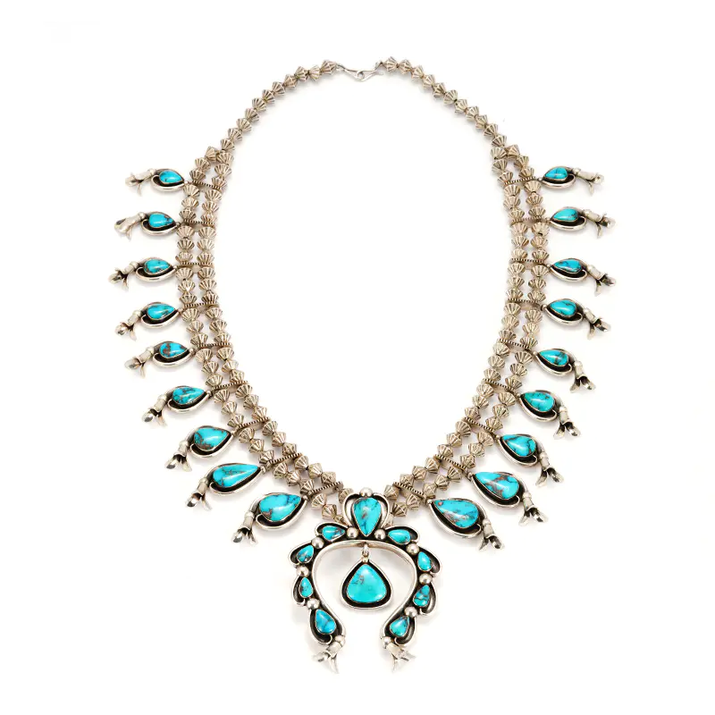 Sterling Silver Bisbee Squash Blossom Necklace