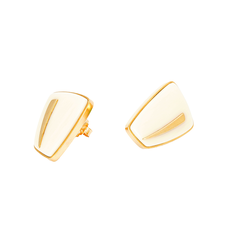 Supplee, Charles 14K Gold White Coral Earrings