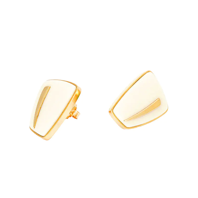Supplee, Charles 14K Gold White Coral Earrings