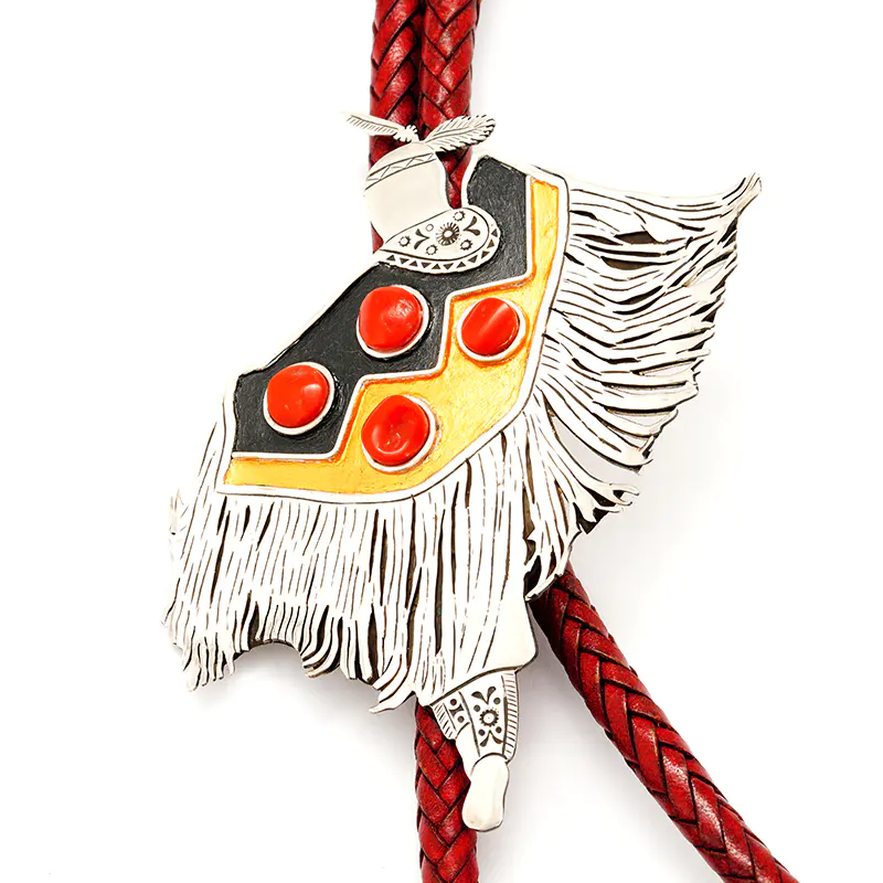 Curtis, Jennifer MMIW Bolo Tie + Rsay Curtis Red Cord With Horsehair Tips