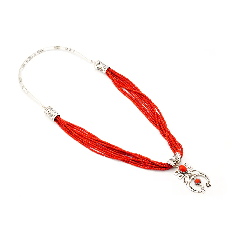 Curtis, Jennifer Coral Strand Necklace With Sterling Silver