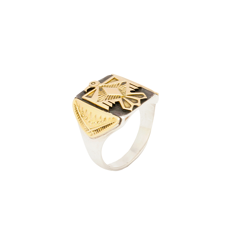 Curtis, Jennifer Sterling Silver and Gold Ring