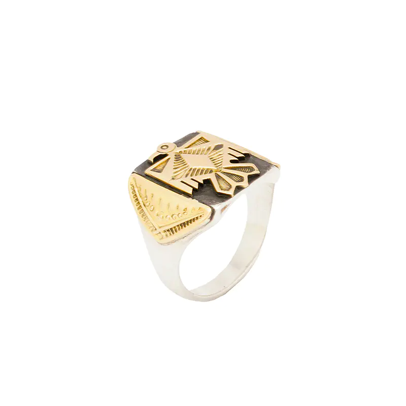 Curtis, Jennifer Sterling Silver and Gold Ring