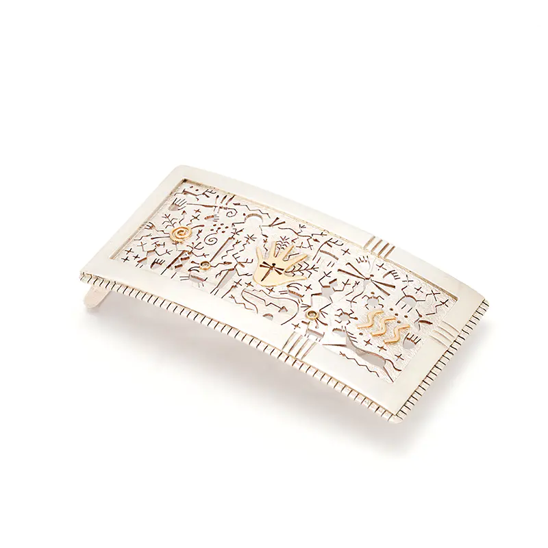 Panteah, Myron Sterling Silver and Gold Belt Buckle