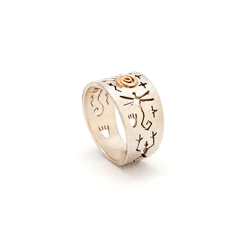 Panteah, Myron Sterling Silver and Gold Ring